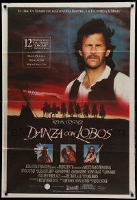 1b299 DANCES WITH WOLVES Argentinean '91 different image of Kevin Costner & Native Americans!