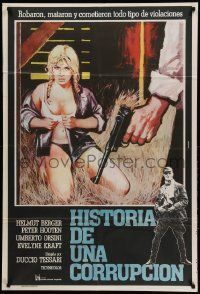 1b320 FIFTH COMMANDMENT Argentinean '78 different art of sexy blonde undressing at gunpoint!