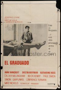 1b335 GRADUATE Argentinean '68 classic image of Dustin Hoffman & Anne Bancroft's sexy leg!