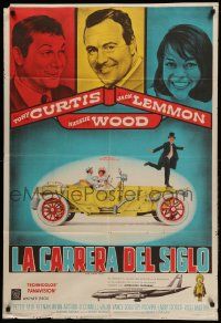1b337 GREAT RACE car style Argentinean '65 art of Tony Curtis, Jack Lemmon & sexy Natalie Wood!