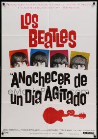 1b344 HARD DAY'S NIGHT DS Argentinean R99 great image of The Beatles, rock 'n' roll comedy classic!