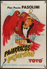 1b345 HAWKS & THE SPARROWS Argentinean '66 Pier Paolo Pasolini's Uccellacci e uccellini, great art!