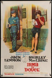 1b353 IRMA LA DOUCE Argentinean '63 Billy Wilder, great art of Shirley MacLaine & Jack Lemmon!