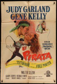 1b382 PIRATE Argentinean '49 great artwork of Judy Garland & Gene Kelly dancing and romancing!