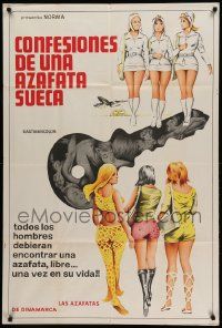 1b406 SWEDISH FLY GIRLS Argentinean '72 different art of sexy airplane stewardesses & giant key!