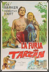 1b408 TARZAN'S SAVAGE FURY Argentinean '52 art of Lex Barker & Dorothy Hart, Edgar Rice Burroughs
