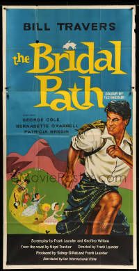 1b498 BRIDAL PATH English 3sh '59 Amstutz artwork of Scottish Bill Travers chased by many women!