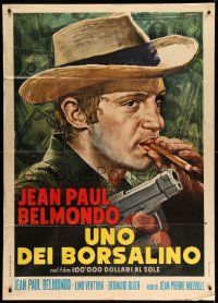 1b184 GREED IN THE SUN Italian 1p R71 different Crovato art of Jean-Paul Belmondo with gun & cigar!