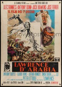 1b195 LAWRENCE OF ARABIA Italian 1p '63 David Lean classic, Peter O'Toole, cool Cesselon art!