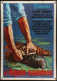 1b196 LEDA Italian 1p '59 Claude Chabrol's A double tour, wild Moro art of drowned victim!
