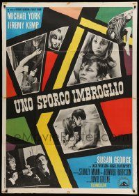 1b233 STRANGE AFFAIR Italian 1p '68 Michael York, Susan George, different colorful montage!