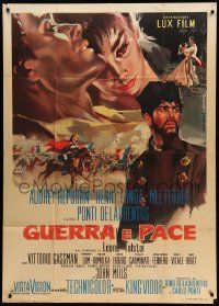 1b248 WAR & PEACE Italian 1p '56 Audrey Hepburn, Henry Fonda & Ferrer, different Biffignandi art!