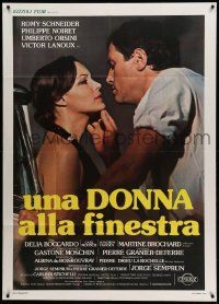 1b252 WOMAN AT HER WINDOW Italian 1p '77 romantic c/u of sexy Romy Schneider & Philippe Noiret!