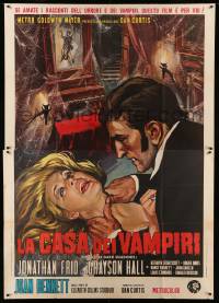 1b125 HOUSE OF DARK SHADOWS Italian 2p '71 completely different art of vampire Barnabas Collins!