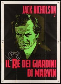 1b130 KING OF MARVIN GARDENS Italian 2p '76 different art of green Jack Nicholson, Bob Rafelson!