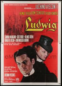 1b133 LUDWIG Italian 2p '73 Luchino Visconti, Enzo Nistri art of Romy Schneider & Helmut Berger!