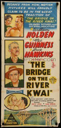 1c764 BRIDGE ON THE RIVER KWAI Aust daybill '58 William Holden, David Lean classic, stone litho!