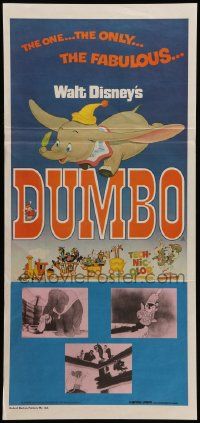 1c800 DUMBO Aust daybill R76 different colorful train art from Walt Disney circus elephant classic