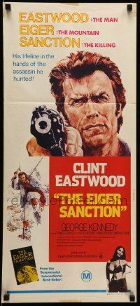 1c806 EIGER SANCTION Aust daybill '75 Clint Eastwood's lifeline was held by the assassin he hunted