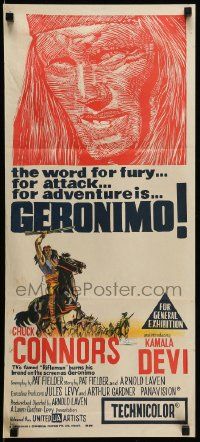 1c832 GERONIMO Aust daybill '62 most defiant Native American Indian warrior Chuck Connors!