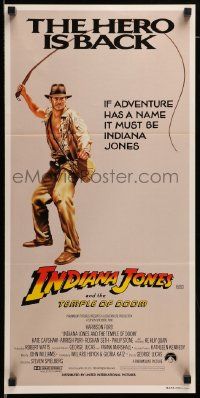 1c857 INDIANA JONES & THE TEMPLE OF DOOM Aust daybill '84 hero Harrison Ford is back!