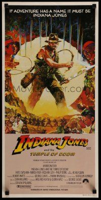 1c856 INDIANA JONES & THE TEMPLE OF DOOM Aust daybill '84 art of Harrison Ford by Mike Vaughan!
