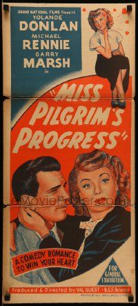 1c889 MISS PILGRIM'S PROGRESS Aust daybill '49 Donlan, a comedy romance to win your heart!