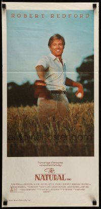 1c895 NATURAL Aust daybill '84 best image of Robert Redford throwing baseball in field!