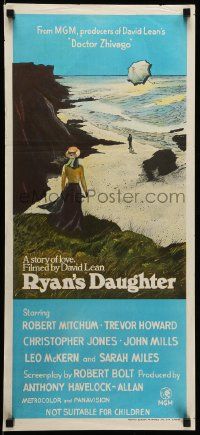 1c925 RYAN'S DAUGHTER Aust daybill '70 David Lean, art of Sarah Miles on beach + umbrella!