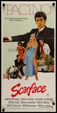 1c928 SCARFACE Aust daybill '83 art of Al Pacino as Tony Montana, Michelle Pfeiffer!
