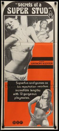 1c933 SECRETS OF A SUPERSTUD Aust daybill '76 Confessions of a Super Stud, gorgeous women!