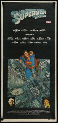 1c952 SUPERMAN Aust daybill '78 hero Christopher Reeve flying from Metropolis!