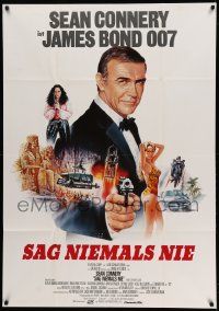 1c483 NEVER SAY NEVER AGAIN German 33x47 '83 art of Sean Connery as James Bond 007 by Casaro!