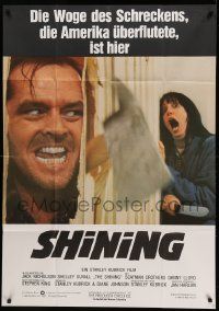 1c489 SHINING German 33x47 '80 Stephen King & Kubrick horror masterpiece, crazy Jack Nicholson!