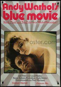 1c526 BLUE MOVIE German '72 Andy Warhol, close up of sexy naked Viva & Louis Waldon!