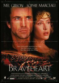 1c531 BRAVEHEART German '95 cool image of Mel Gibson as William Wallace & Sophie Marceau!