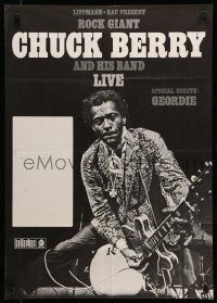 1c544 CHUCK BERRY German '70s great portrait still performing with guitar!