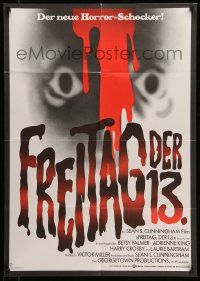 1c586 FRIDAY THE 13th German '80 great different art from slasher horror classic!