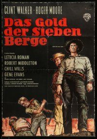 1c593 GOLD OF THE SEVEN SAINTS German '61 Clint Walker, Moore, different artwork by Rolf Goetze!