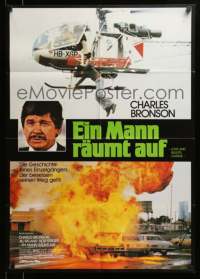 1c620 LOVE & BULLETS German '79 Charles Bronson & Rod Steiger, helicopter and fiery action!