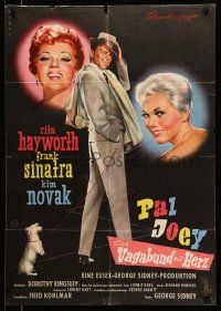 1c637 PAL JOEY German '58 different Rehak art of Frank Sinatra, sexy Rita Hayworth & Kim Novak!