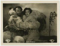 1c266 S.O.S. EISBERG German LC #5 '33 great c/u of scared Leni Riefenstahl & explorer!