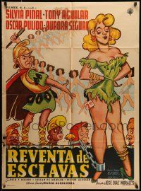 1c329 REVENTA DE ESCLAVAS Mexican poster '54 Jose Diaz Morales, wacky, sexy sword-and-sandal art!