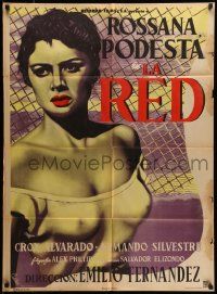 1c330 ROSANNA Mexican poster '53 La Red, Crox Alvarado, art of sexy Rossana Podesta!