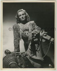 1d089 CONSTANCE DOWLING deluxe 11.25x14 still '40s great close up posing by wooden hobby horse!
