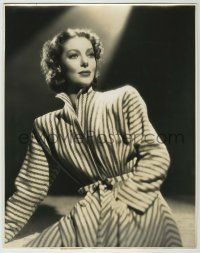 1d255 LORETTA YOUNG deluxe 10.75x13.75 still '40s in striped dress by A.L. Schafer!