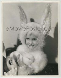 1d274 MARGARET O'BRIEN deluxe 10x13 still '43 in adorable Easter Bunny costume with real rabbit!