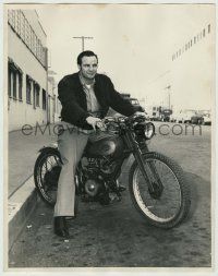 1d287 MARLON BRANDO deluxe 11x14 still '50s great portrait wearing street clothes on his motorcycle!