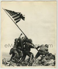 1d328 RAISING THE FLAG ON IWO JIMA deluxe English 10x12 news photo '45 the most iconic WWII image!