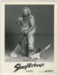1d360 SLAUGHTERHOUSE 9x11 special still '87 posed portrait of Joe B. Barton as Buddy with weapons!